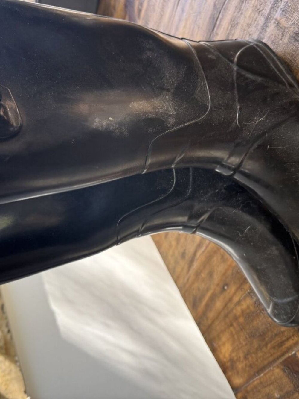 Hunter Original Tall Rain Boots Black Glossy Womens 10